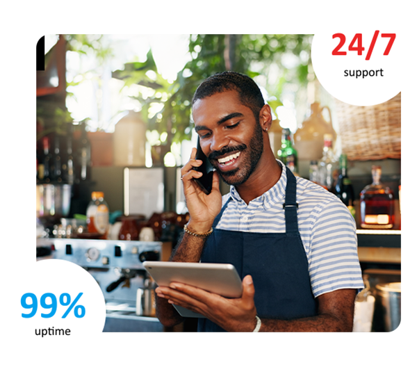 Restaurant owner happy with his POS for Food & Beverage