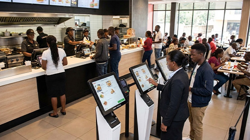 Que in a Fast Food Restaurant